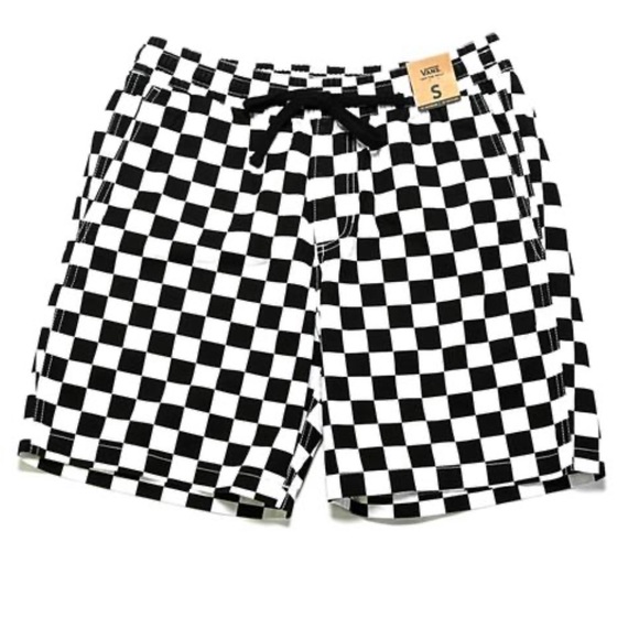 Vans Range Elastic Shorts 18" Checker Black White - Picture 3 of 7